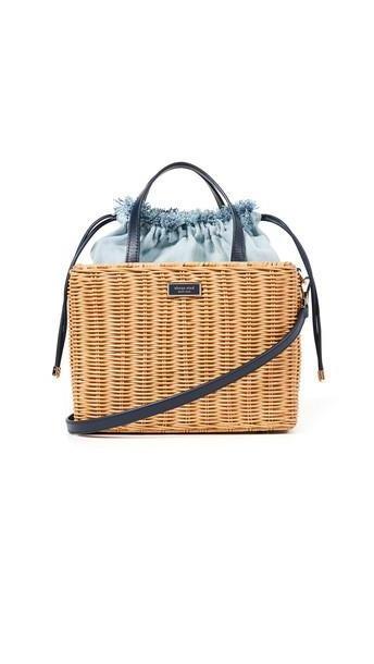 Kate Spade New York Sam Wicker Medium Satchel in denim / denim cover image