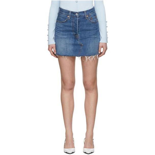 Levi's Blue Denim Deconstructed Miniskirt cover image