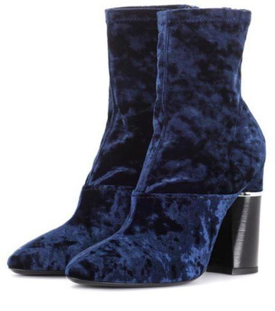 3.1 Phillip Lim Velvet ankle boots in blue cover image