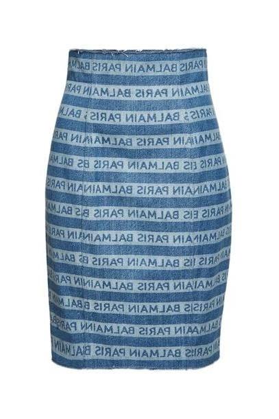 Balmain High Waist Denim Skirt cover image