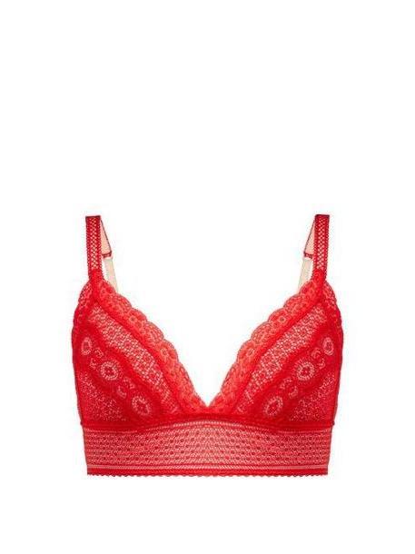 Stella Mccartney Lingerie - Katie Kissing Lace Bra - Womens - Red cover image