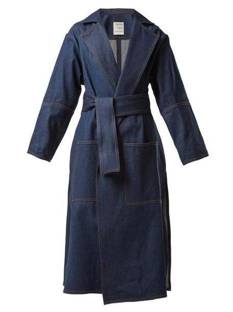 Maison Rabih Kayrouz - Notch Lapel Denim Coat - Womens - Denim cover image