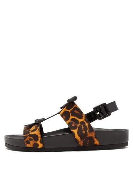 Fabrizio Viti - Berkley Leopard Print Satin And Leather Sandals - Womens - Leopard cover image