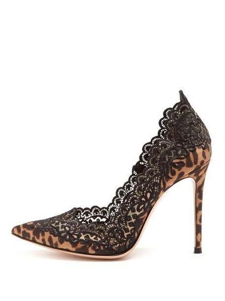 Gianvito Rossi - Evie 105 Leopard Print Satin Pumps - Womens - Leopard cover image