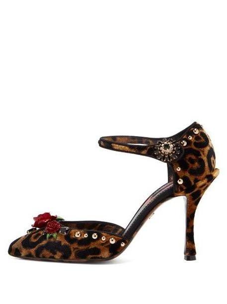 Dolce & Gabbana - Leopard Print Velvet Pumps - Womens - Leopard cover image