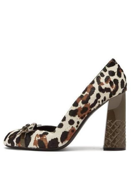Bottega Veneta - Topette Leopard Print Calf Hair Pumps - Womens - Leopard cover image