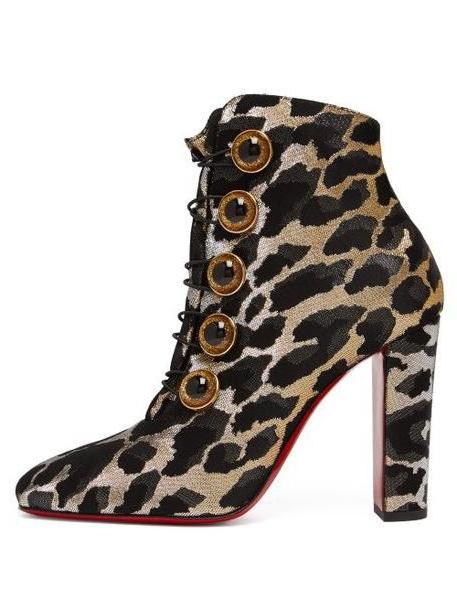 Christian Louboutin - Lady See 100 Leopard Print Ankle Boots - Womens - Leopard cover image