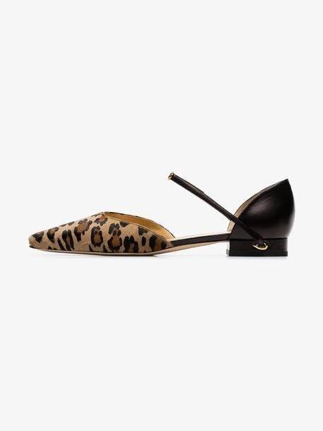 Jennifer Chamandi black Eric leopard leather pumps cover image