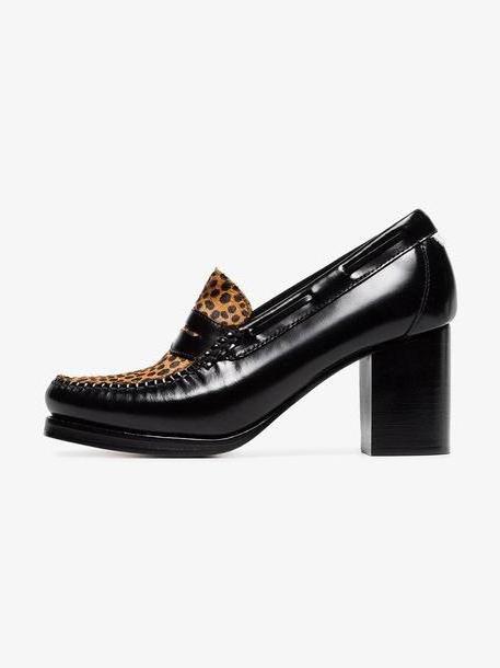 Re/Done Winsome Weejuns 80 Leopard-Print Pumps cover image