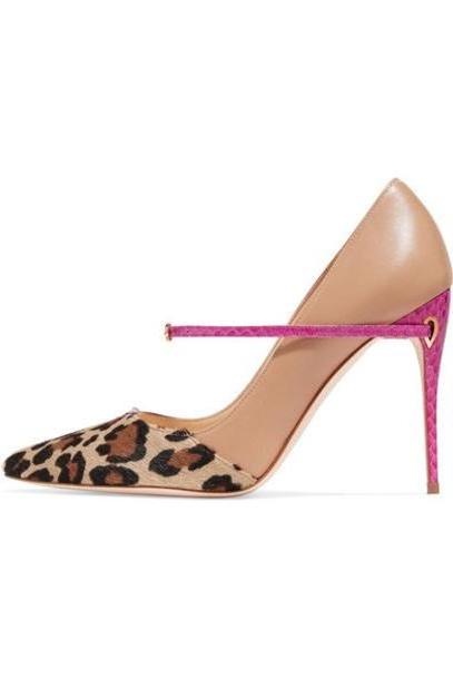 Jennifer Chamandi - Lorenzo Leopard-print Calf Hair And Leather Pumps - Leopard print cover image