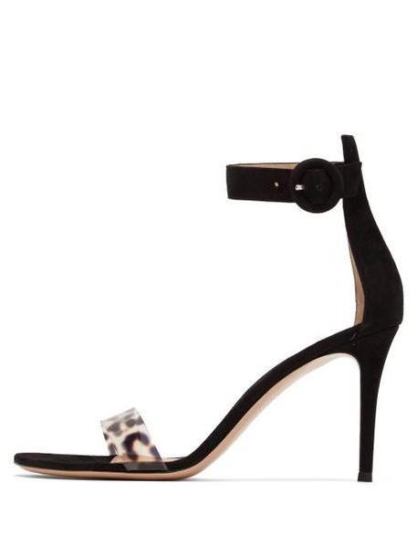 Gianvito Rossi - Stella 85 Leopard Plexi And Suede Sandals - Womens - Leopard cover image