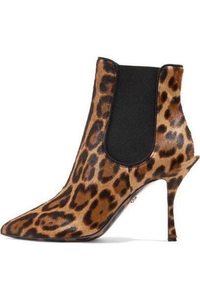 Dolce & Gabbana - Leopard-print Pony Hair Ankle Boots - Leopard print cover image