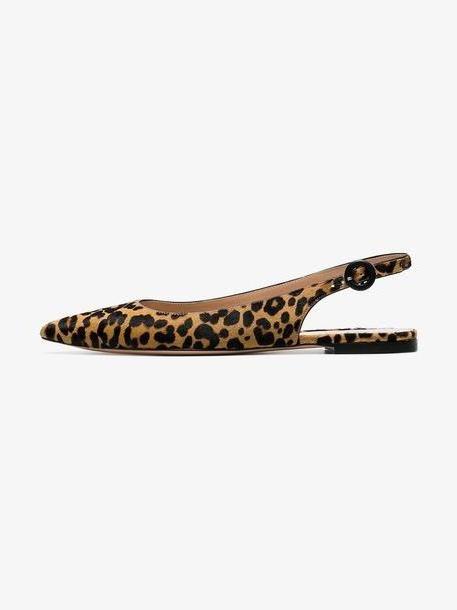 Gianvito Rossi leopard print calf hair slingback flats cover image
