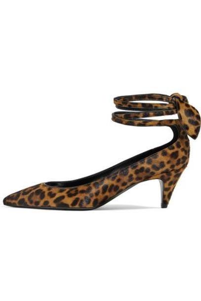 SAINT LAURENT - Charlotte Leopard-print Calf Hair Pumps - Leopard print cover image