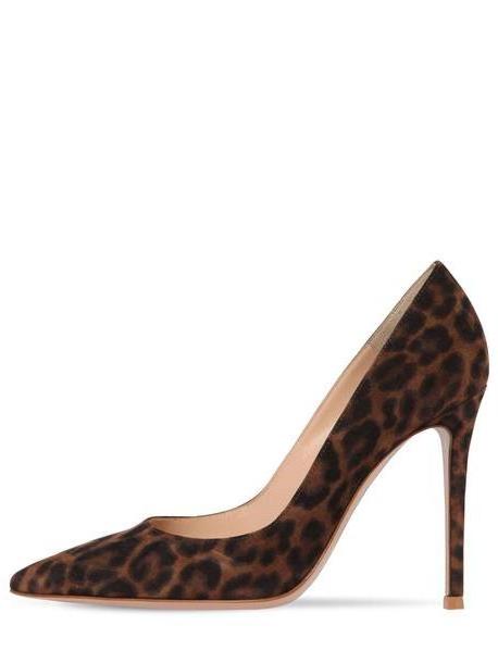 GIANVITO ROSSI 105mm Gianvito Leopard Print Suede Pumps cover image