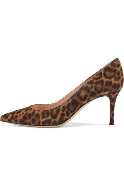 Gianvito Rossi - 70 Leopard-print Suede Pumps - Leopard print cover image