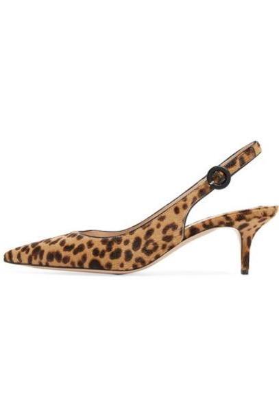 Gianvito Rossi - Anna 55 Leopard-print Calf Hair Slingback Pumps - Leopard print cover image