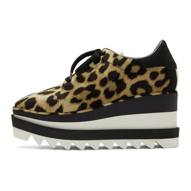 Stella McCartney Tan & Black Leopard Elyse Sneakers cover image