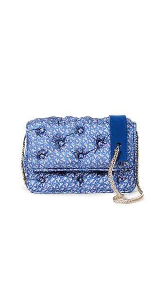 Benedetta Bruzziches Carmen Quilted Shoulder Bag in blue / leopard cover image