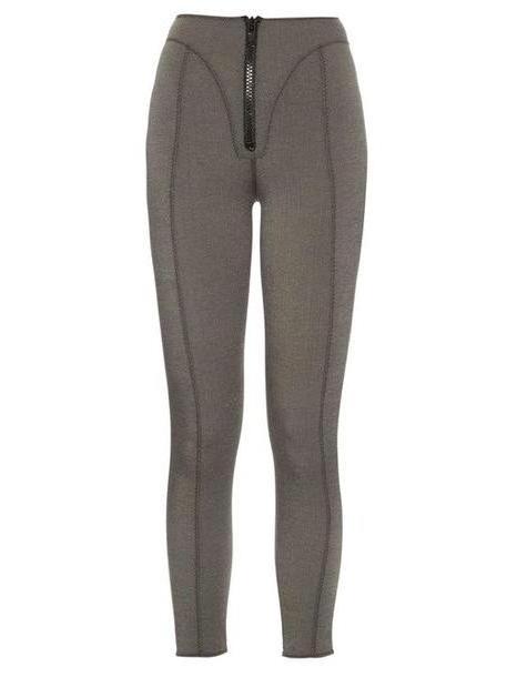 Lisa Marie Fernandez - Yoke Zip Front High Waisted Leggings - Womens - Denim cover image