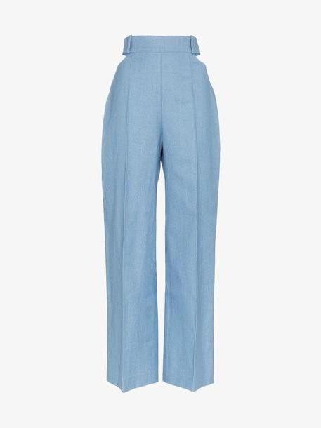 Michael Lo Sordo Wide leg cutout detail denim trousers cover image
