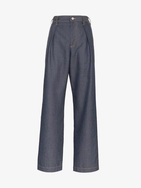 Wright Le Chapelain tailored wide leg denim trousers cover image