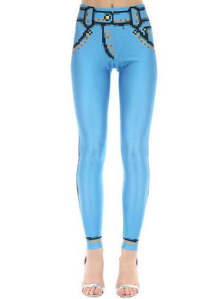 MOSCHINO Trompe L'oeil Denim Effect Lycra Legging cover image