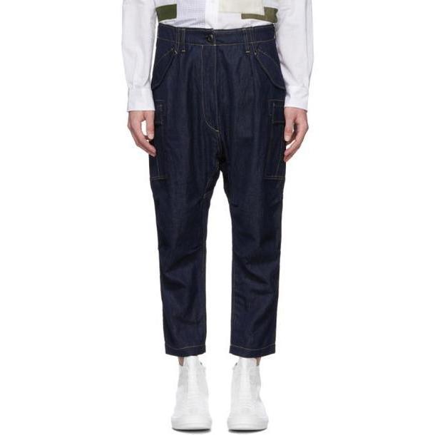 Junya Watanabe Indigo Cotton & Linen Denim Trousers cover image