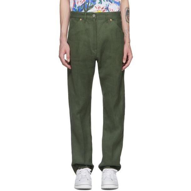 Junya Watanabe Khaki Linen Denim Trousers cover image