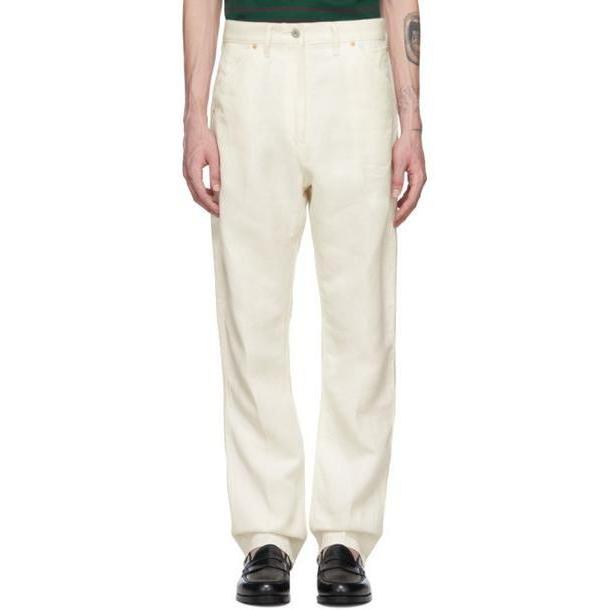 Junya Watanabe Off-White Linen Denim Trousers cover image