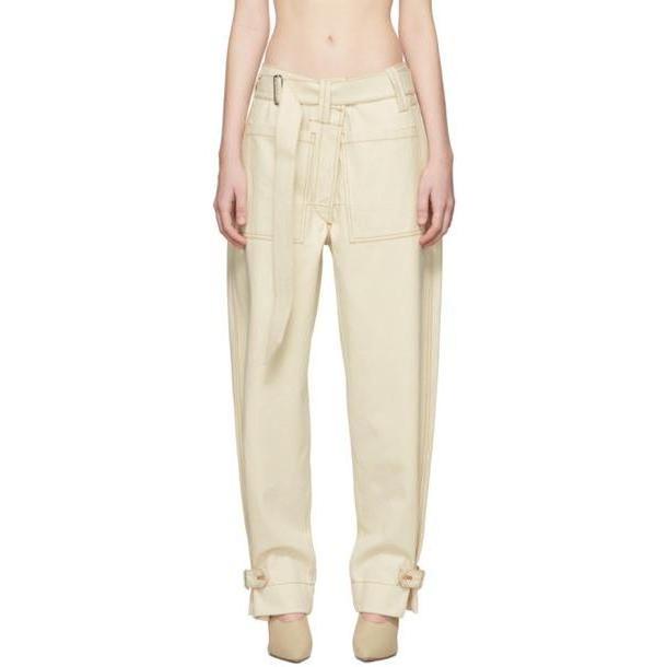 Mugler White Raw Denim Trousers cover image