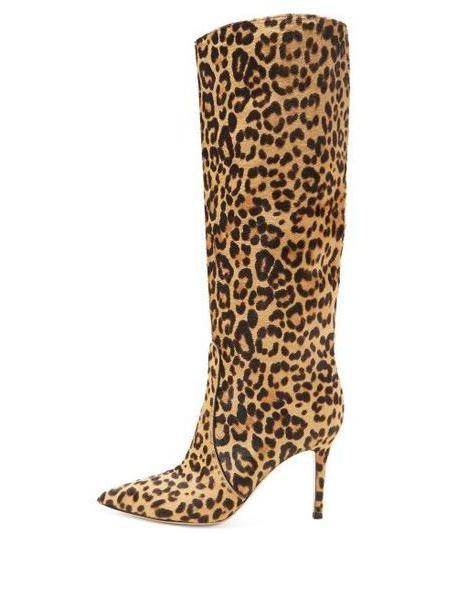 Gianvito Rossi - Hunter 85 Leopard Print Knee High Boots - Womens - Leopard cover image