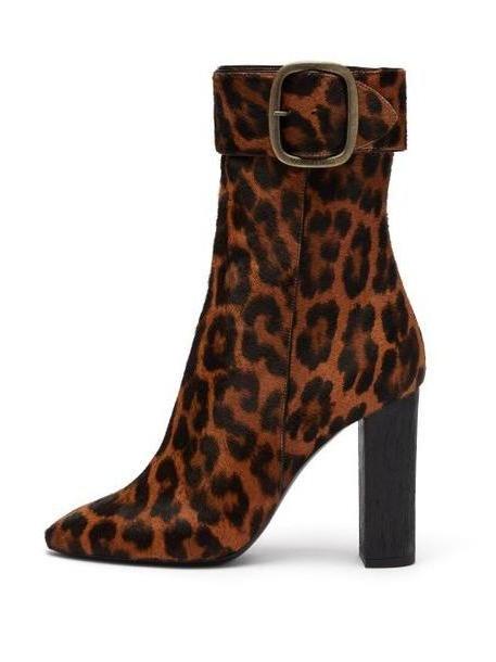 Saint Laurent - Joplin Leopard Print Ankle Boots - Womens - Leopard cover image