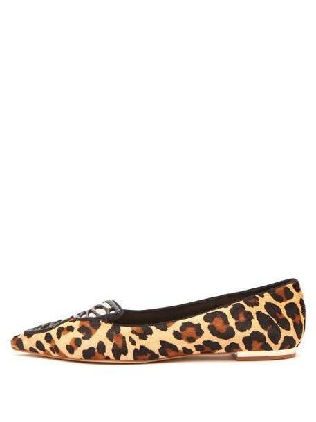 Sophia Webster - Bibi Butterfly Leopard Print Calf Hair Flats - Womens - Leopard cover image