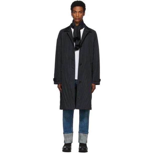 Valentino Navy Plisse Car Coat cover image