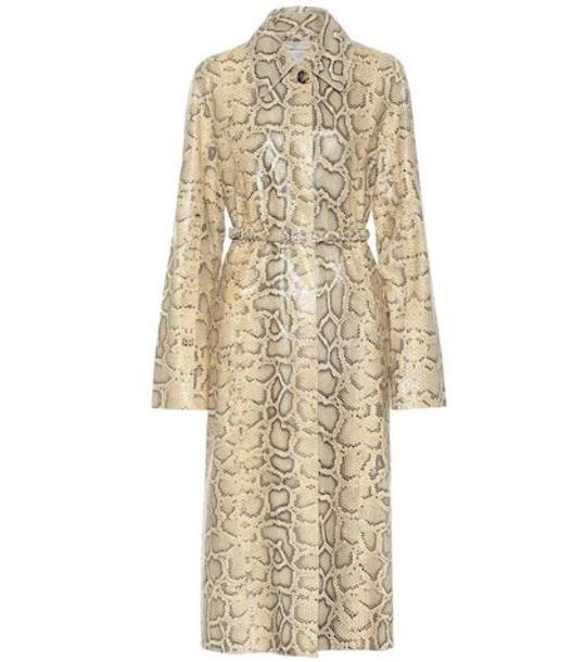 Bottega Veneta Snake-effect leather coat in beige cover image
