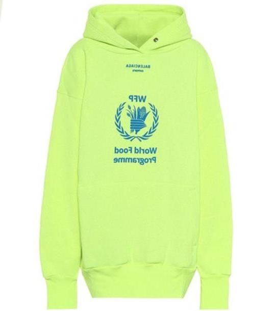 Balenciaga Cotton-blend hoodie in yellow cover image