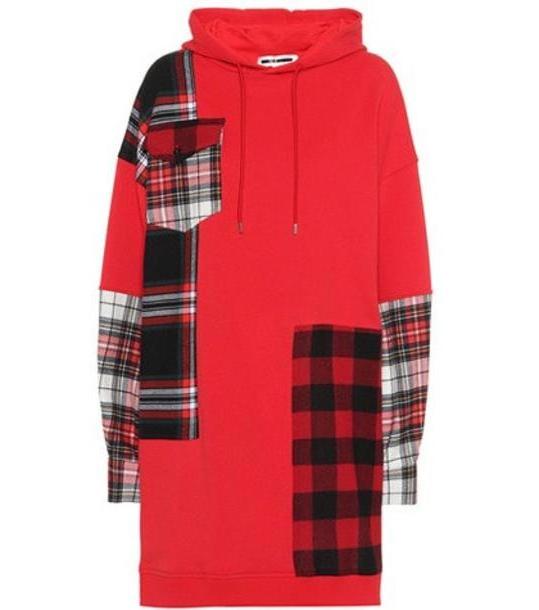 McQ Alexander McQueen Plaid patch cotton hoodie in red cover image