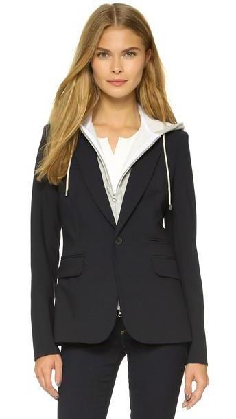 Veronica Beard Classic Jacket With Hoodie Dickey - Navy cover image