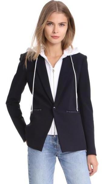 Veronica Beard Scuba Jacket with White Hoodie Dickey cover image