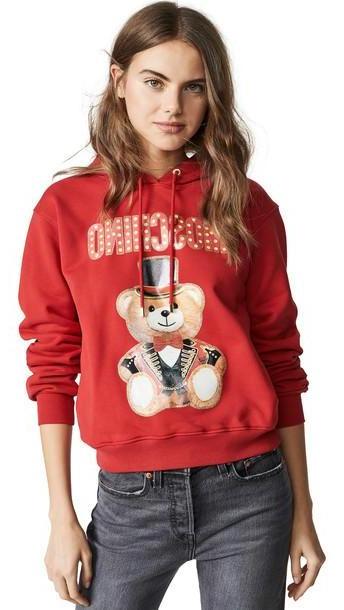 Moschino Tophat Bear Hoodie in red cover image