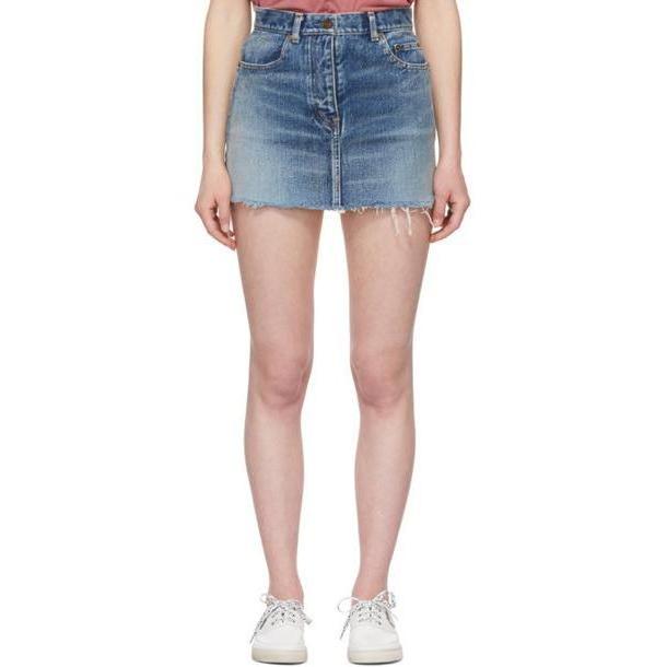 Saint Laurent Blue Denim Miniskirt cover image