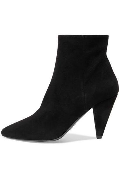 Prada - 90 Suede Ankle Boots - Black cover image