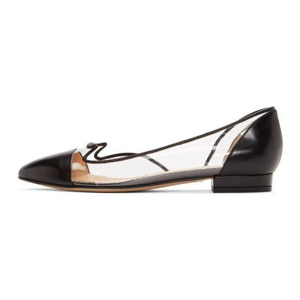 Charlotte Olympia Black & Transparent D'Orsay Kitten Ballerina Flats cover image