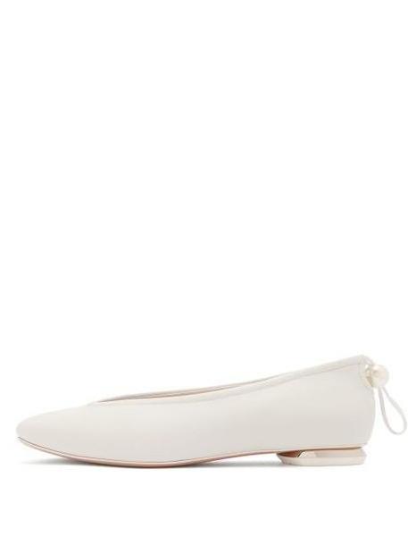Nicholas Kirkwood - Delfi Pearl Toggle Leather Ballet Flats - Womens - White cover image