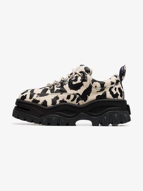 Eytys cream Angel leopard print chunky canvas sneakers cover image