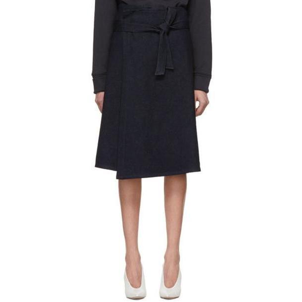 A-Plan-Application A_Plan_Application Blue Denim Wrap Skirt cover image