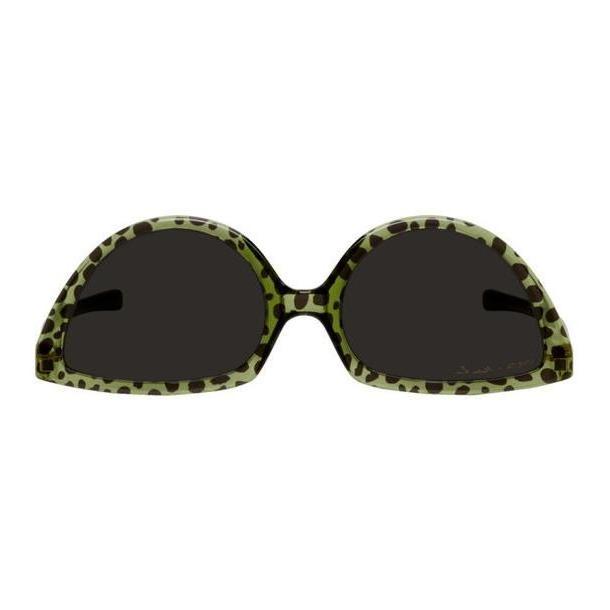 Martine Rose Green & Black Mykita Edition Leopard SOS Sunglasses cover image