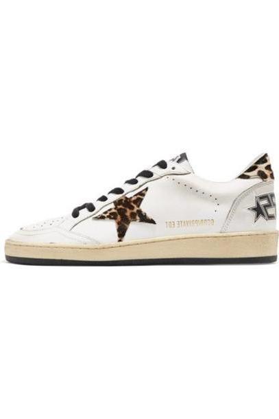 Golden Goose Deluxe Brand - Ball Star Leopard-print Calf Hair And Leather Sneakers - White cover image