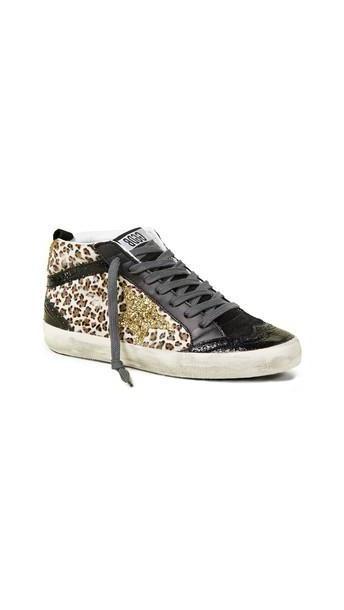 Golden Goose Mid Star Sneakers in gold / leopard cover image
